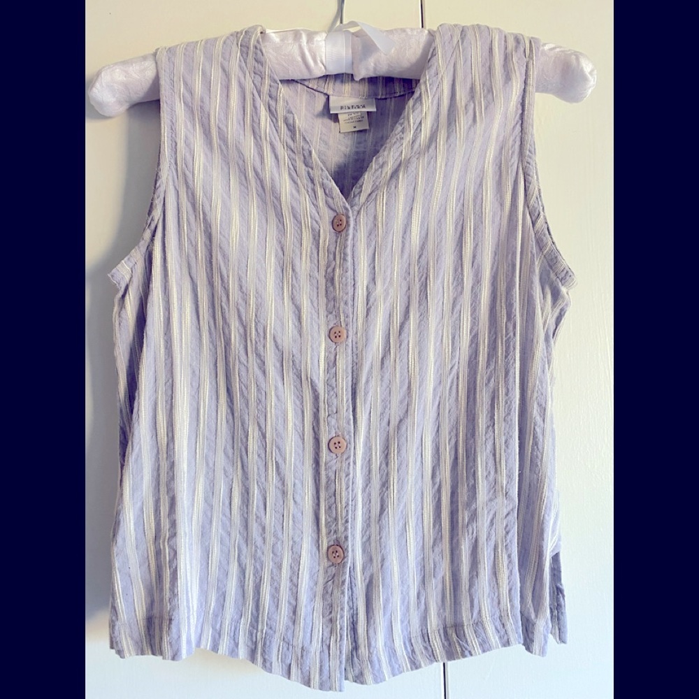 Linen blend vintage Eileen Fisher Lavender Vest